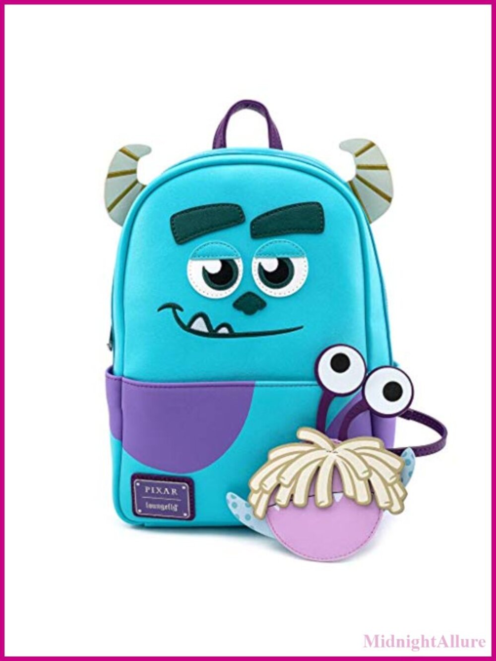 Disney Sully with Boo Pouch Cosplay Double Strap Shoulder Bag Purse Faux Leather